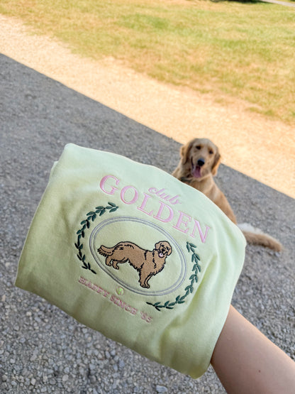 Golden Retriever Club Embroidered Crewneck Sweatshirt