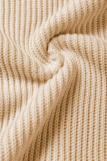 Short Sleeve Side Slit Sweater: Apricot