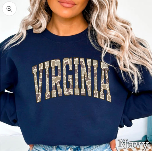 Virginia Camo Crewneck