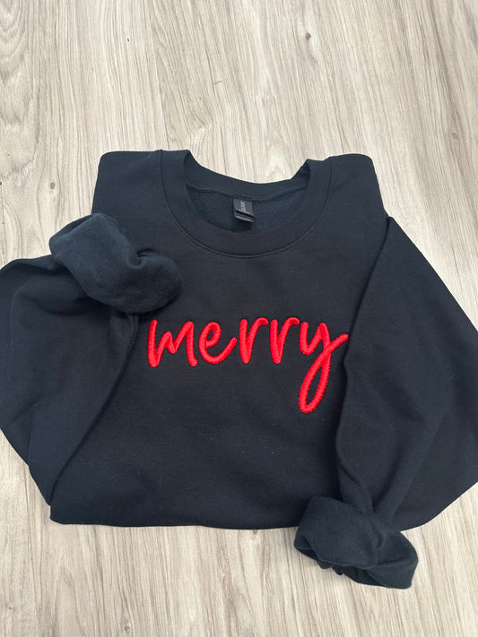 Merry Puff Embroidered Crewneck