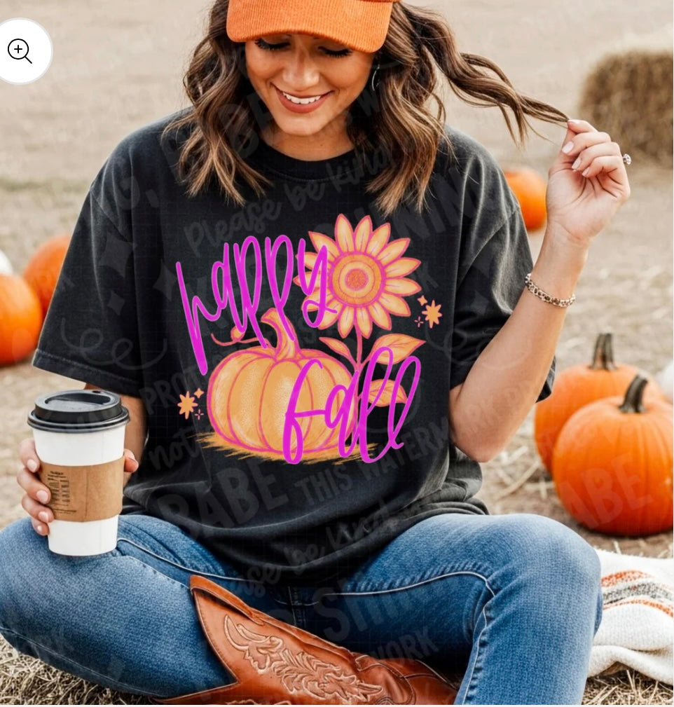 Neon Happy Fall Tee
