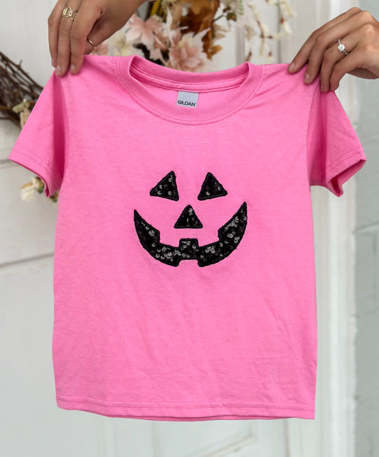 Sequin Jack-o’-lantern T-Shirt/Crewneck