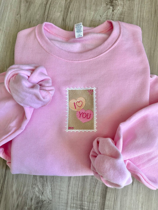 Embroidered Valentine's Stamp Crewneck