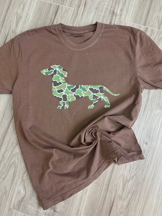 Camo Dachshund T-shirt