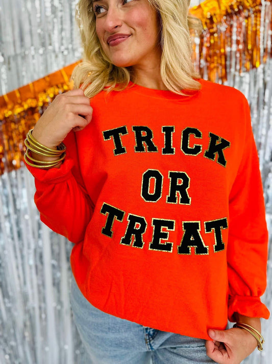 Trick or Treat Chenille Patch Sweatshirt