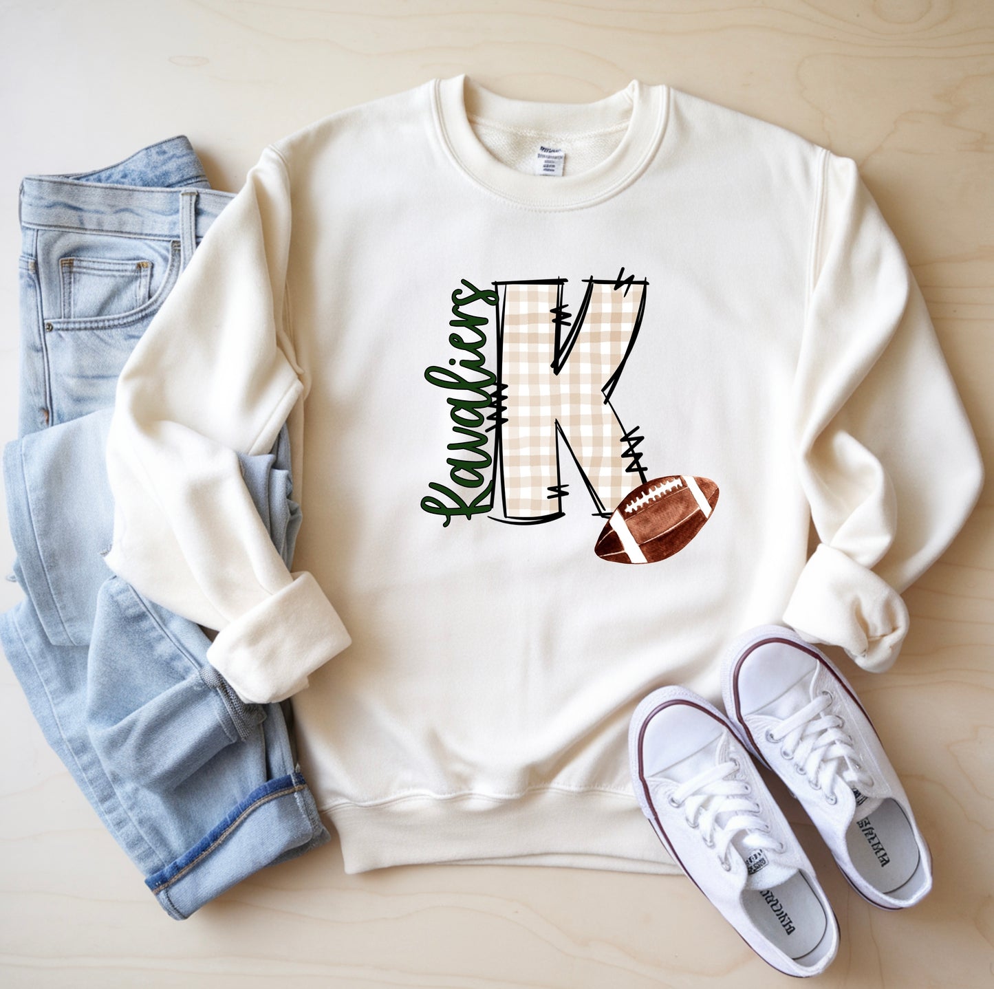 Football Custom Mascot Crewneck Sweatshirt