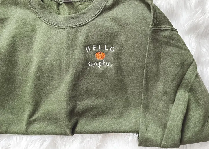 Hello Pumpkin Embroidered Crewneck 18000