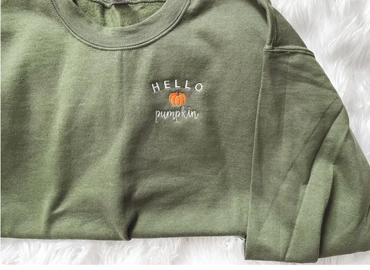 Hello Pumpkin Embroidered Crewneck 18000