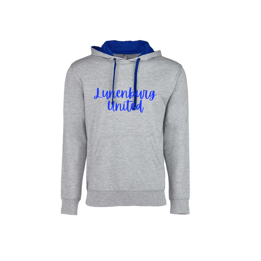 3-D Puff Embroidered Gray/royal Hoodie (Adult)