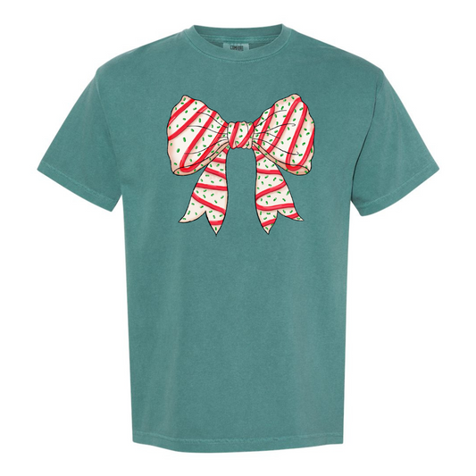 Christmas Tree Cake Bow Tee