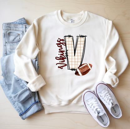 Football Custom Mascot Crewneck Sweatshirt